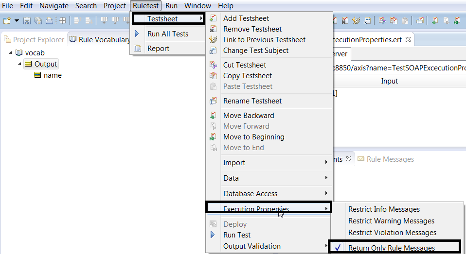 Ruletest setting "Return Only Rule Messages" in Studio is not used ...