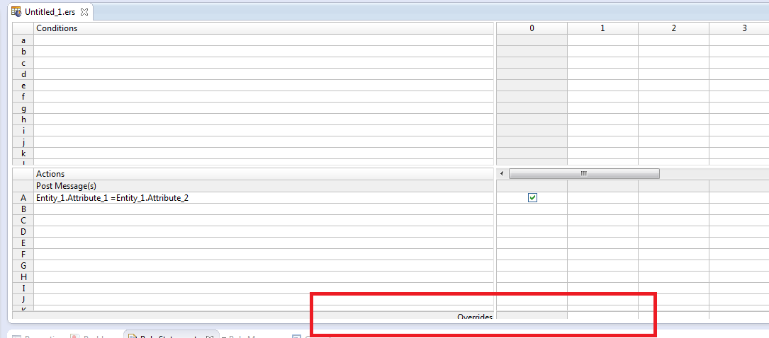 Overrides row does not show up correctly for a rulesheet in Corticon ...