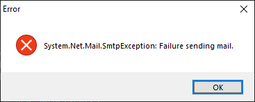 system net mail smtpclient send failure sending mail