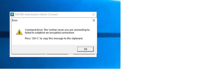 shows the error when trying to log into VB admin