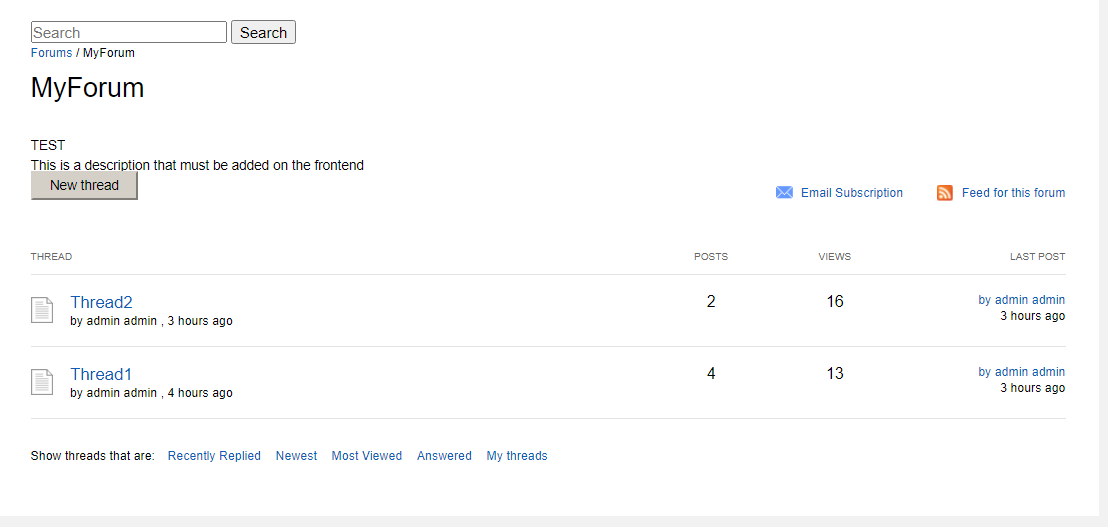 Forums: Description of forum in thread page - Progress Community