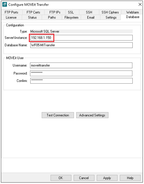 MOVEit Transfer - How To Update Database and Filestore Information ...