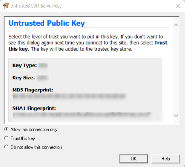 Is it possible to configure WSFTP pro to always accept ssh server host ...
