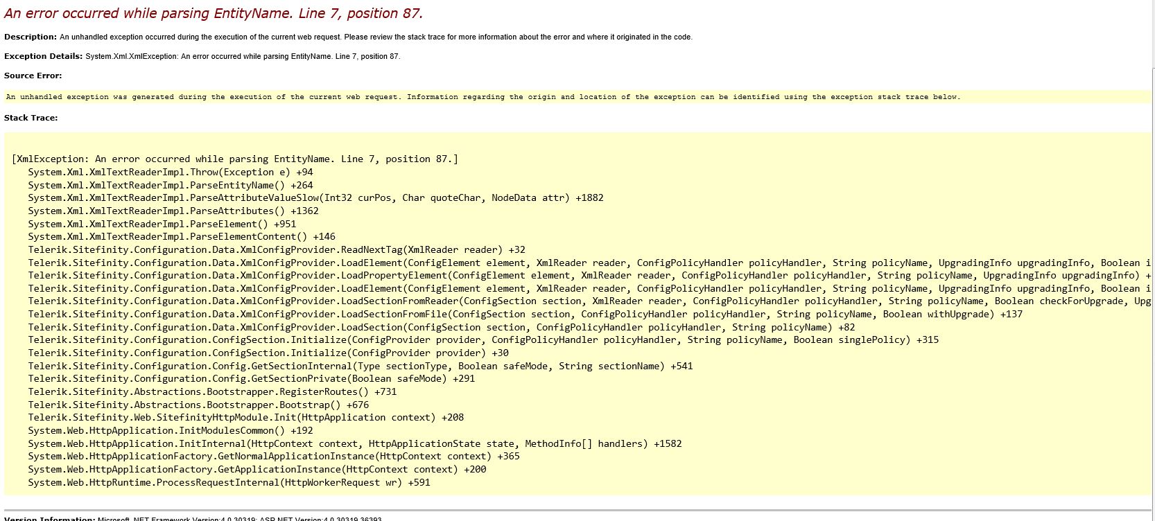 An error is thrown after setting a project locally using a copy of a ...