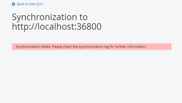 Site sync error