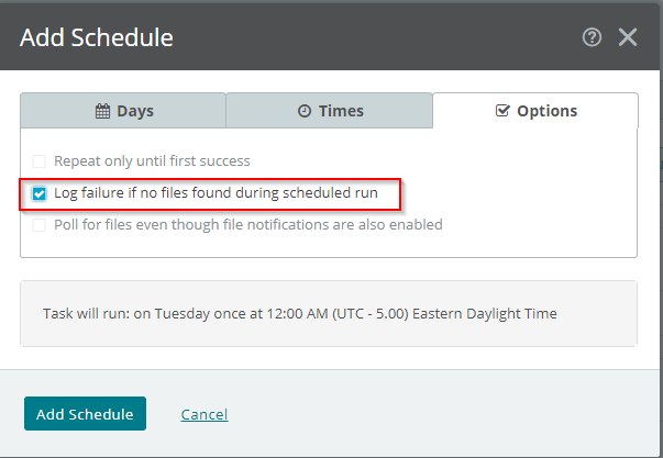 Error on tasks: Completed with no actions taken and no tasks succeeded ...