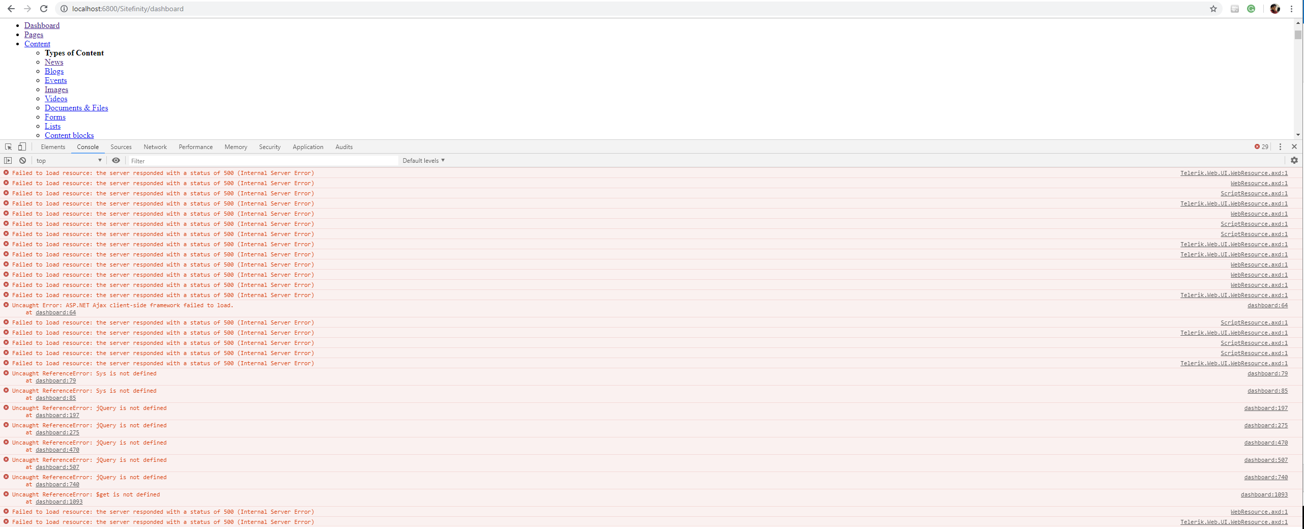 Script and CSS requests are throwing Internal Server Error with
