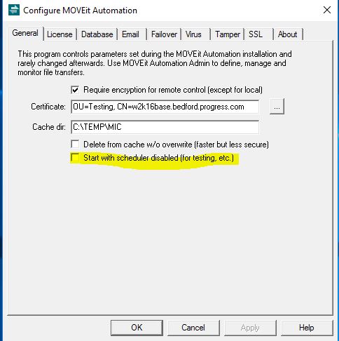 Disable scheduler Checkbox