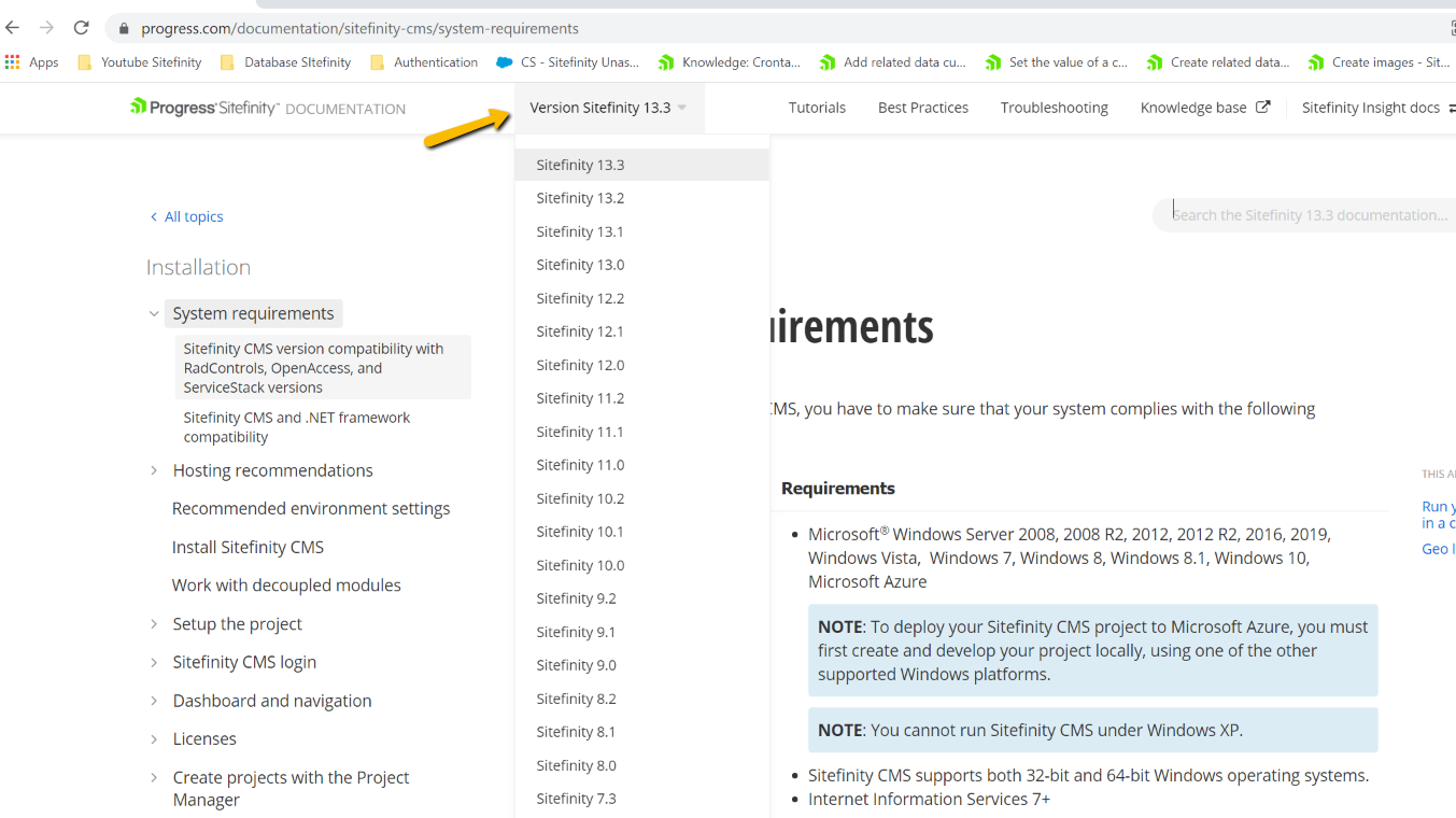 Sitefinity System Requirements