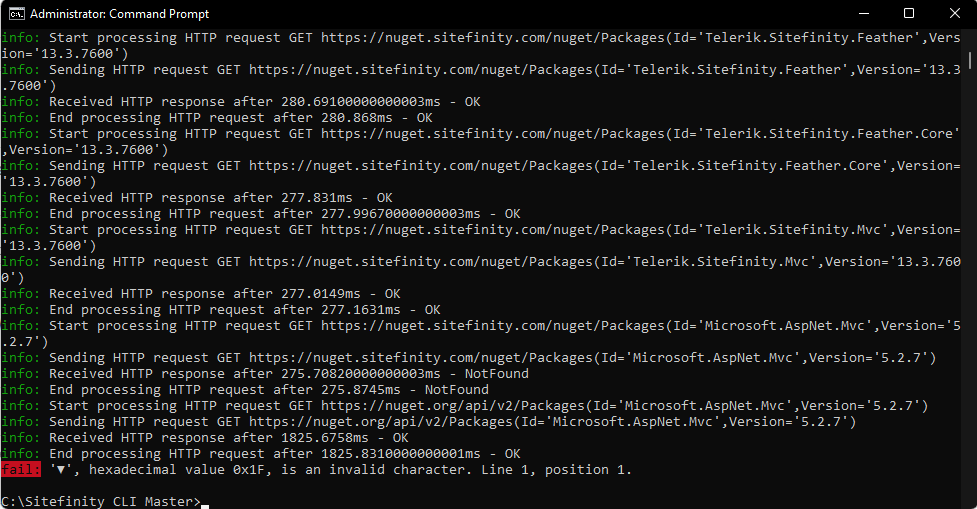 Upgrade: Upgrading with Sitefinity CLI causes an error during the ...