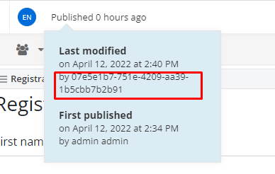 User GUID is shown for 