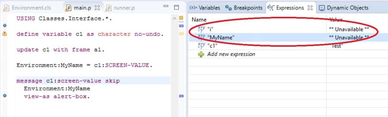 Why is the Progress Developer Studio debugger showing the values of ...