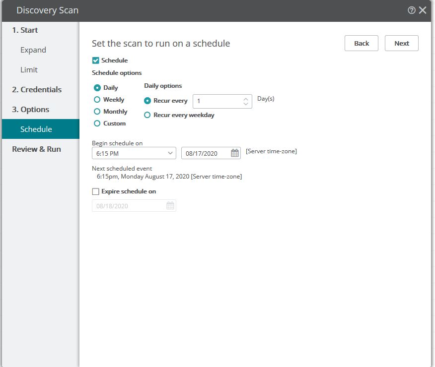 How to schedule a discovery Scan - Progress Community