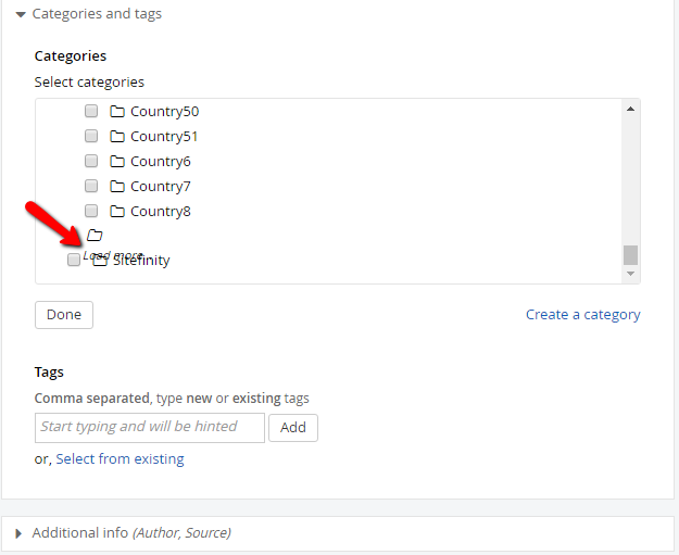 Load more button overlaps category name