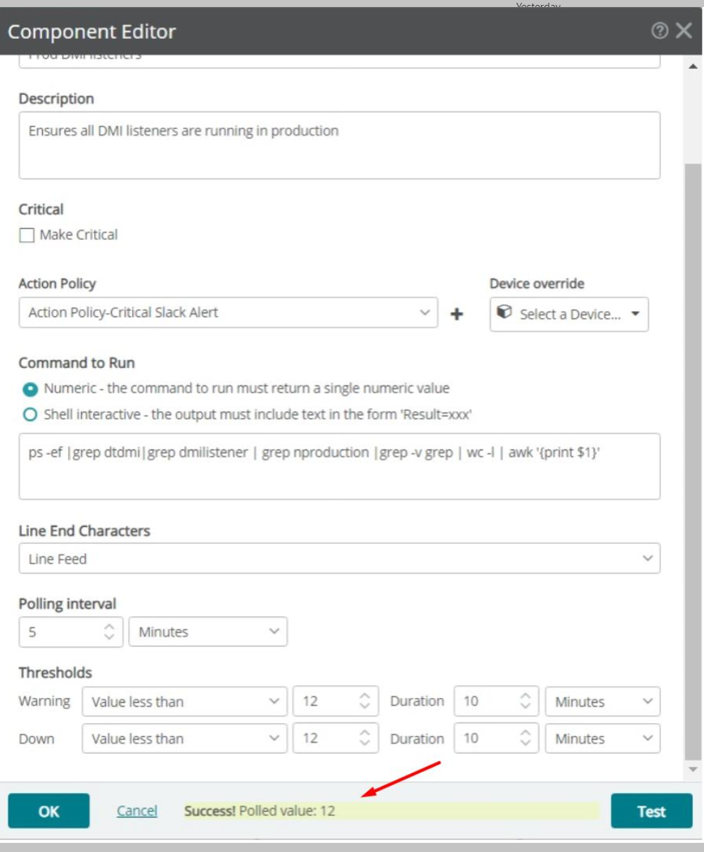 False alerts from APM SSH performance monitor polled value is