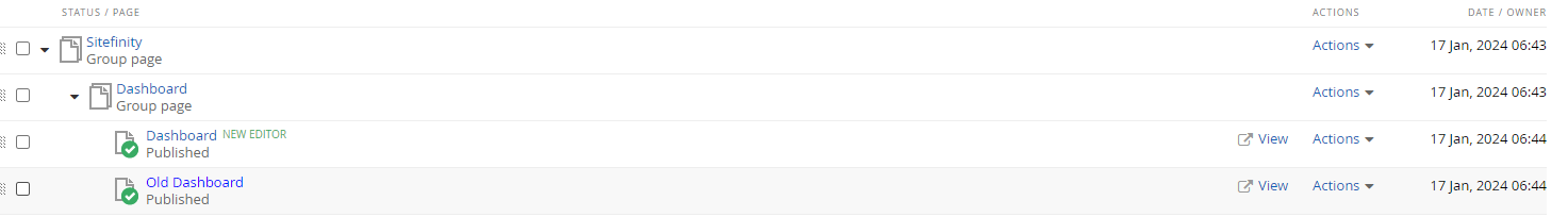 Error on creating old dashboard page after an upgrade from 14.4 to 15.0 ...