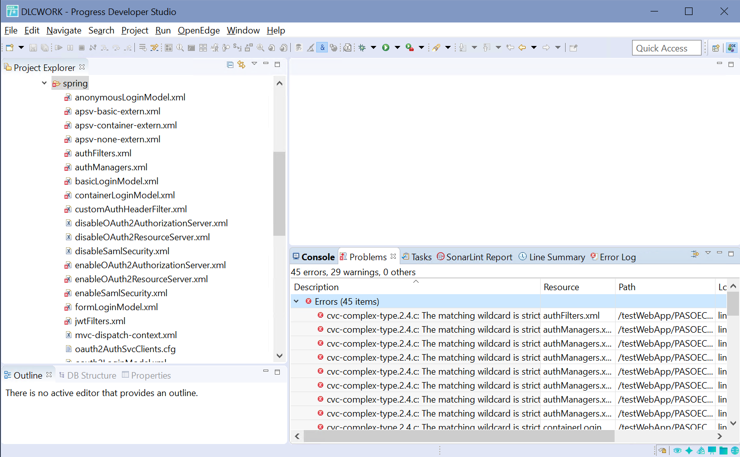 When creating a Rest project in PDSOE errors are reported in Spring and ...