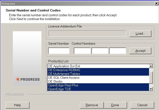 Use License Update to remove an installed product license