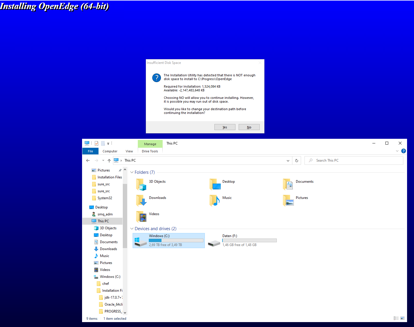12.8 installer returns The installation utility has detected that there ...