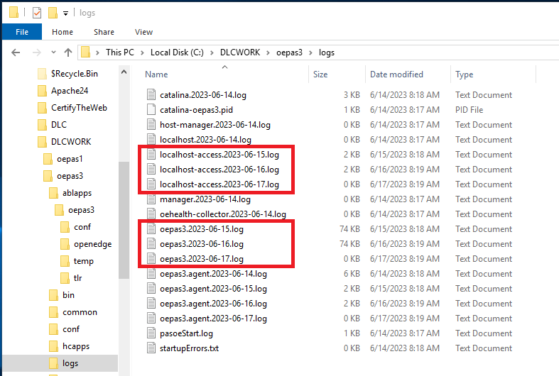 The psc.as.logging.maxhistory property in both logging-tomcat ...