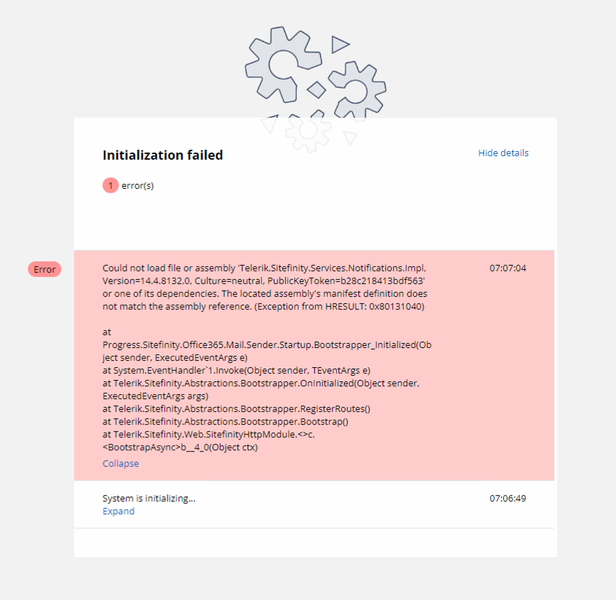 Error about assembly mismatch when installing Microsoft 365 mail sender ...