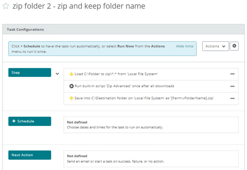When zipping a folder, how can the source folder name be used as the ...