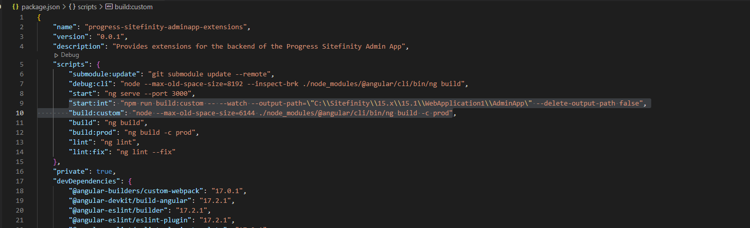AdminApp extensions: Cannot edit a page in debug mode - Progress Community