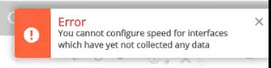 cannot configure speed for interface