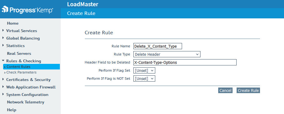 Create rule "Delete_X_Content_Type"
