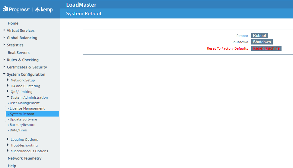 How to Reboot the LoadMaster - Progress Community