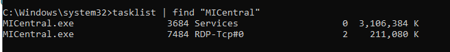 hows output of the command and two PIDS running