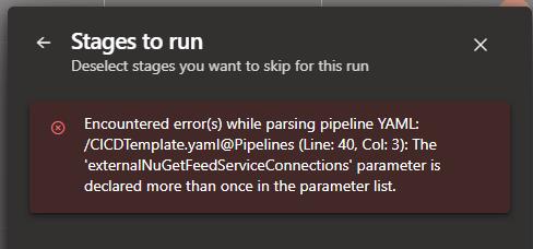 External NuGet feed error
