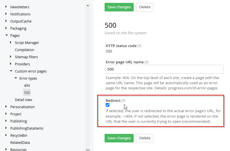 Certain http 500 error pages are not captured by Sitefinity - Progress ...