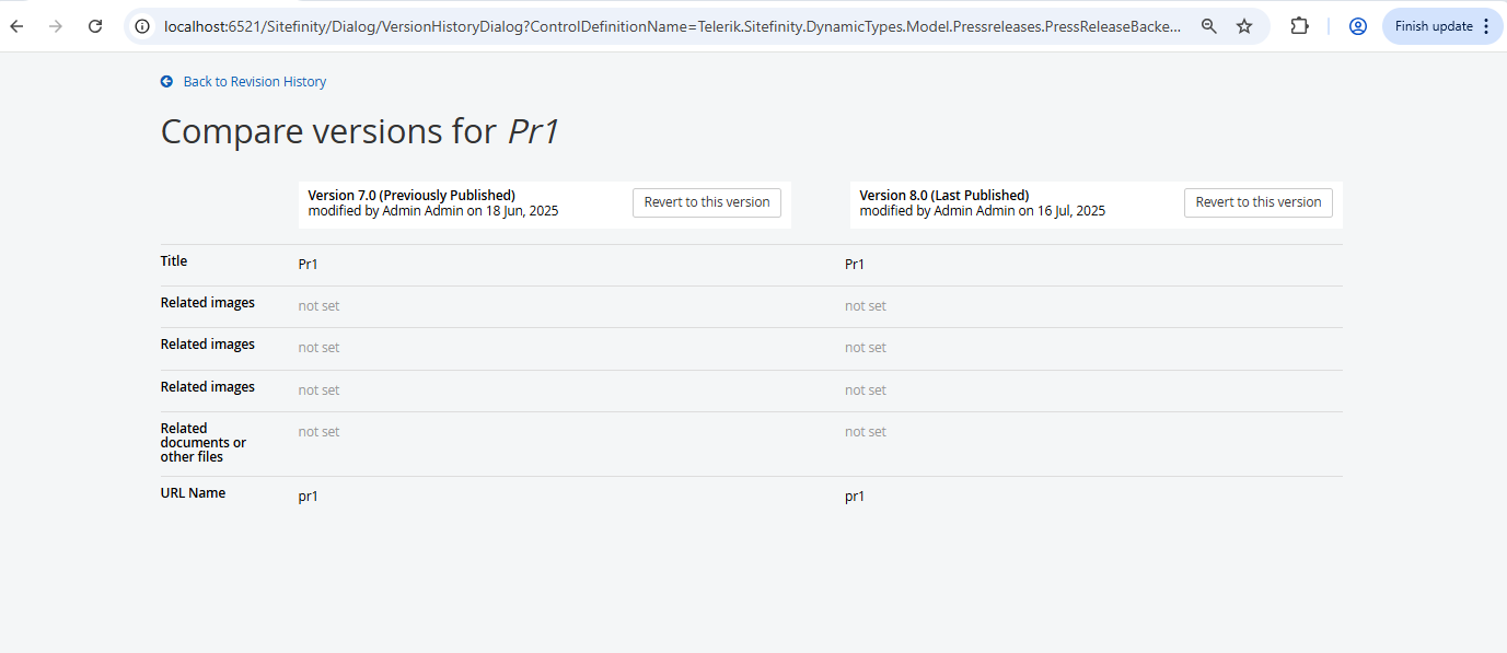 How to show 'Include in Sitemap' Field in Version Comparison of ...