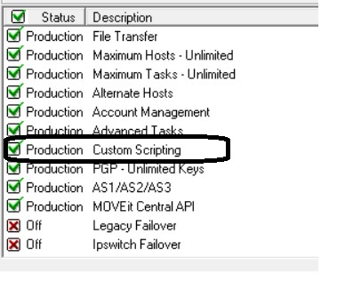 shows license tab with custom scripts license