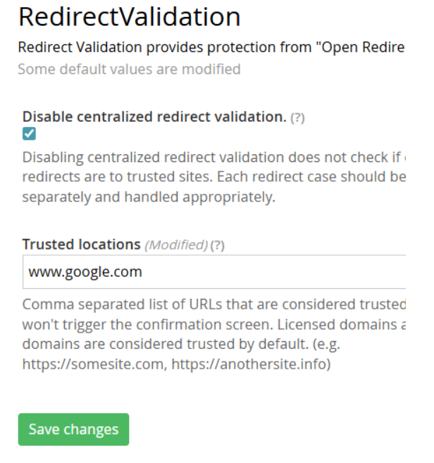 Websecurity: Redirect pages show proceed with caution after configuring ...