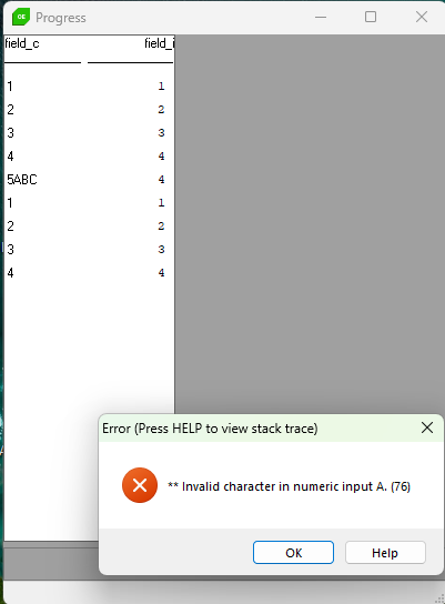 Error 76 raises a STOP condition in a query, but not in OpenEdge 12.2 ...