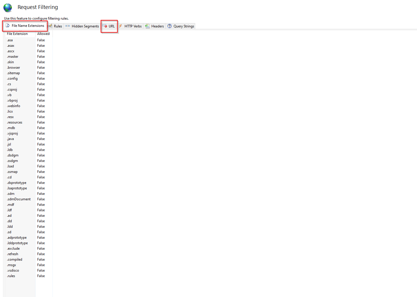 How to disable unneeded file extensions IIS Request filtering ...