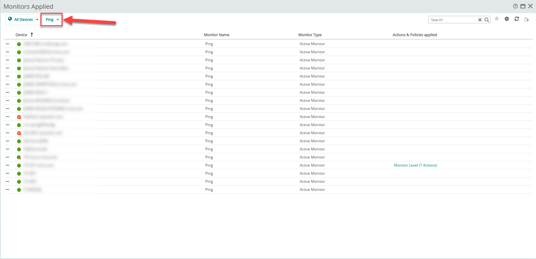 How to report or identify what devices have specific monitors applied ...