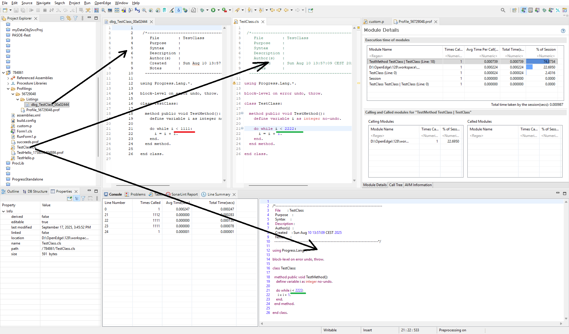 Profile analysis in PDSOE: The 