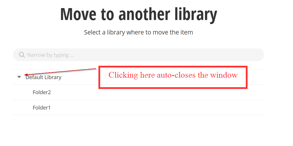 Media: Move to another library windows auto-closes trying to move to ...