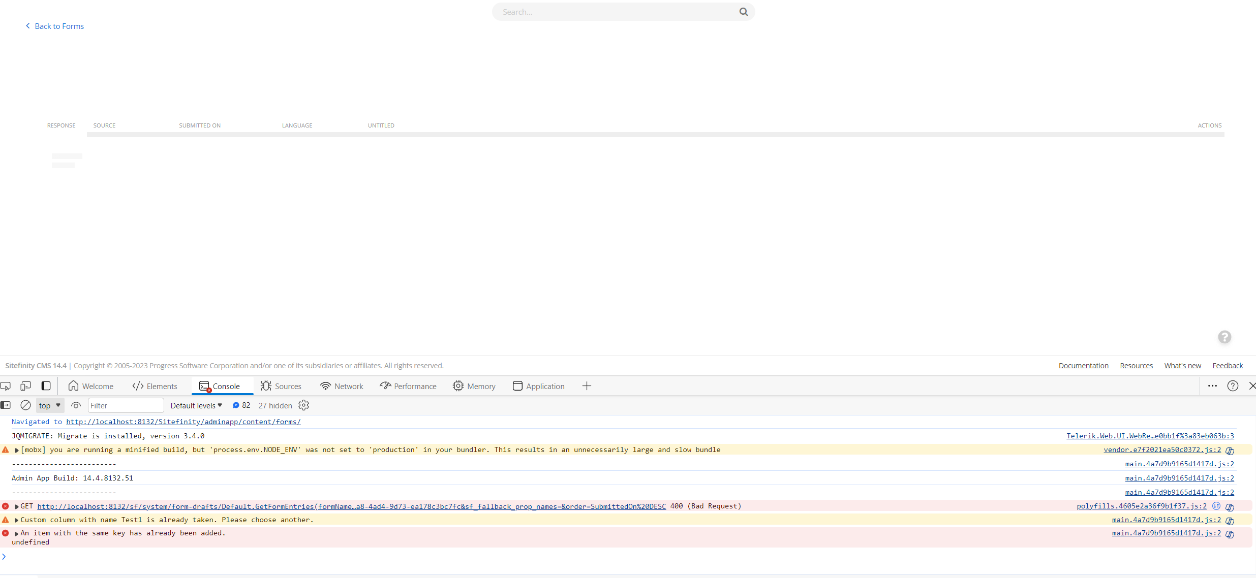 Forms: Cannot view form submissions - Progress Community