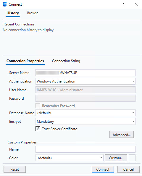 How do I update the SQL Account LoginID and/or password that WhatsUp ...