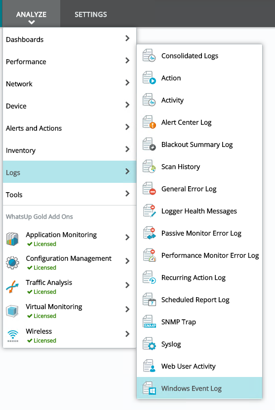 windows event logs