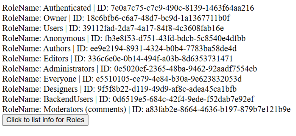 API: How to quickly extract information about roles - Progress Community