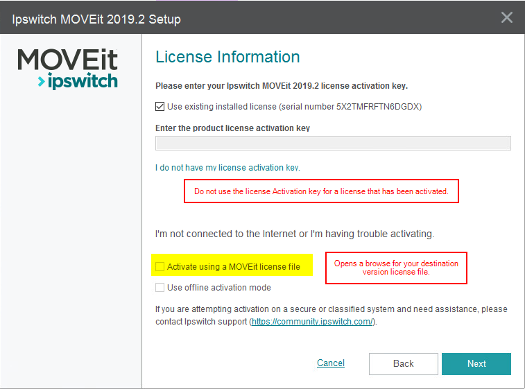 License instructions