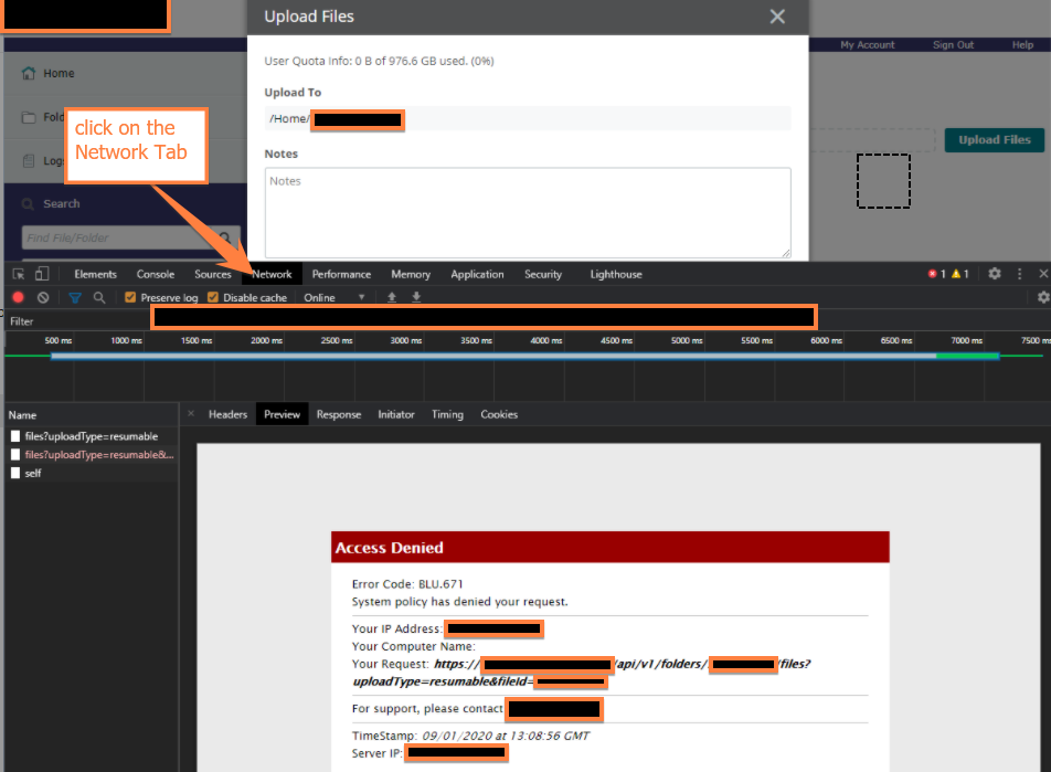 MOVEit Transfer - Upload Error (Request failed with status code 403 ...