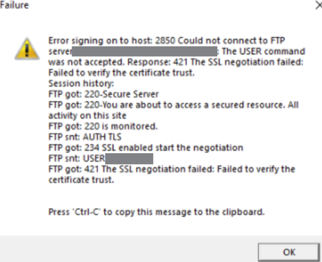 FTPS Using Client Certs Fails with: 421 The SSL negotiation failed ...