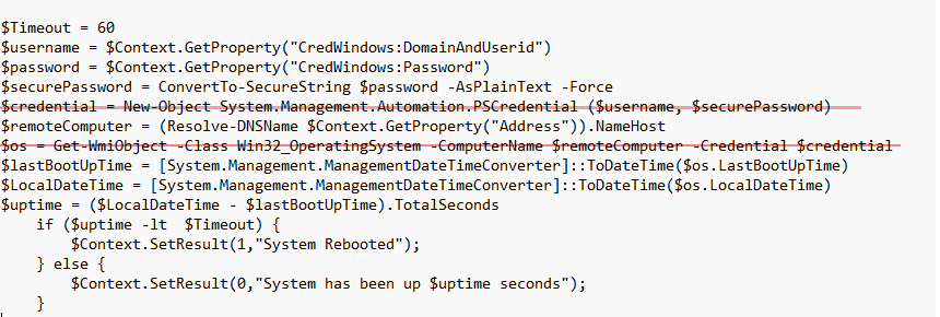 PowerShell Active Monitor returns error ""The result is Error executing ...