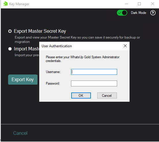 How To Export and Import the Master Secret Key in WhatsUp Gold ...
